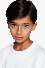 Maglia girocollo mouline' celeste Kids-Dan John
