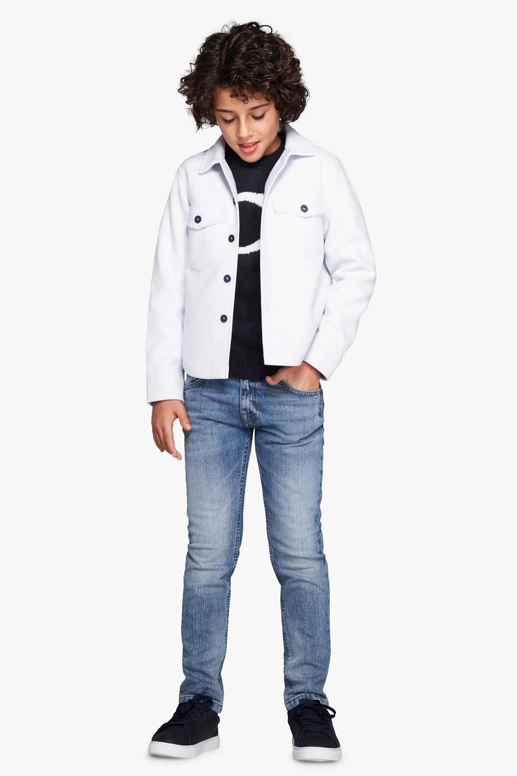 Overshirt effetto flanella celeste Kids-Dan John