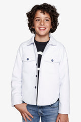 Overshirt effetto flanella celeste Kids-Dan John