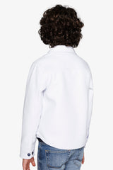 Overshirt effetto flanella celeste Kids-Dan John