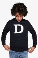 Maglia girocollo logo blu Kids-Dan John