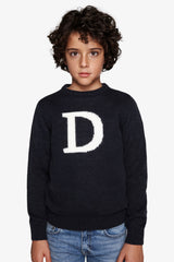 Maglia girocollo logo blu Kids-Dan John