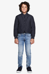 Bomber trapunta a onde orizzontali blu Kids-Dan John
