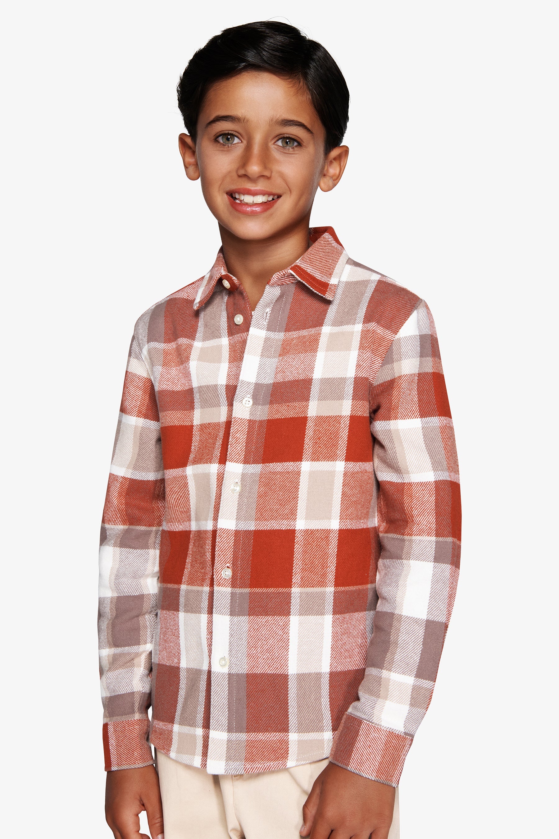 Camicia check arancio Kids-Dan John