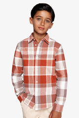 Camicia check arancio Kids-Dan John
