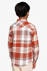 Camicia check arancio Kids-Dan John