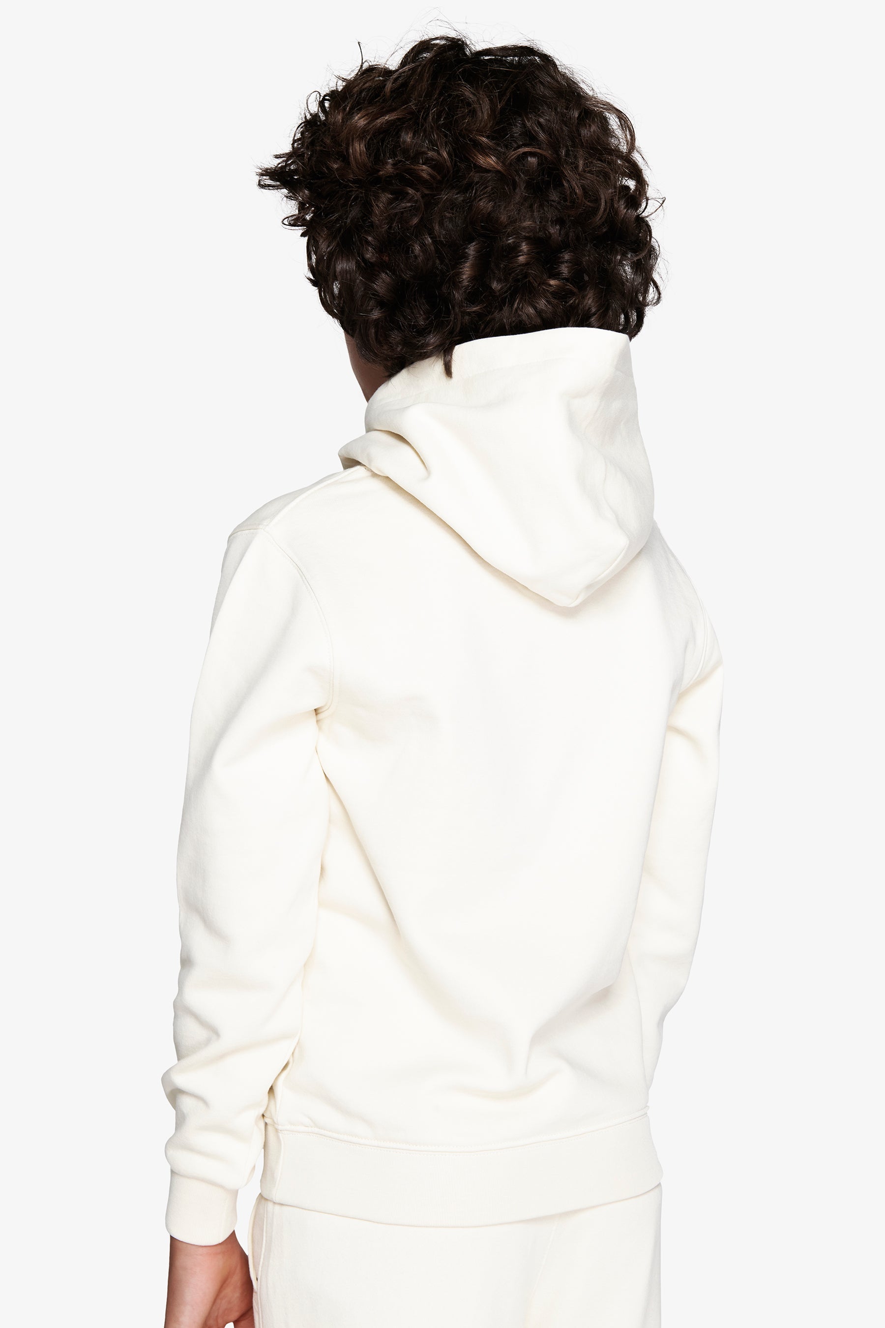 Felpa con cappuccio basic panna Kids-Dan John