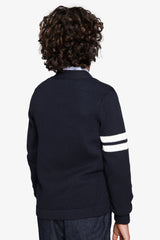 Cardigan scollo a V blu Kids-Dan John