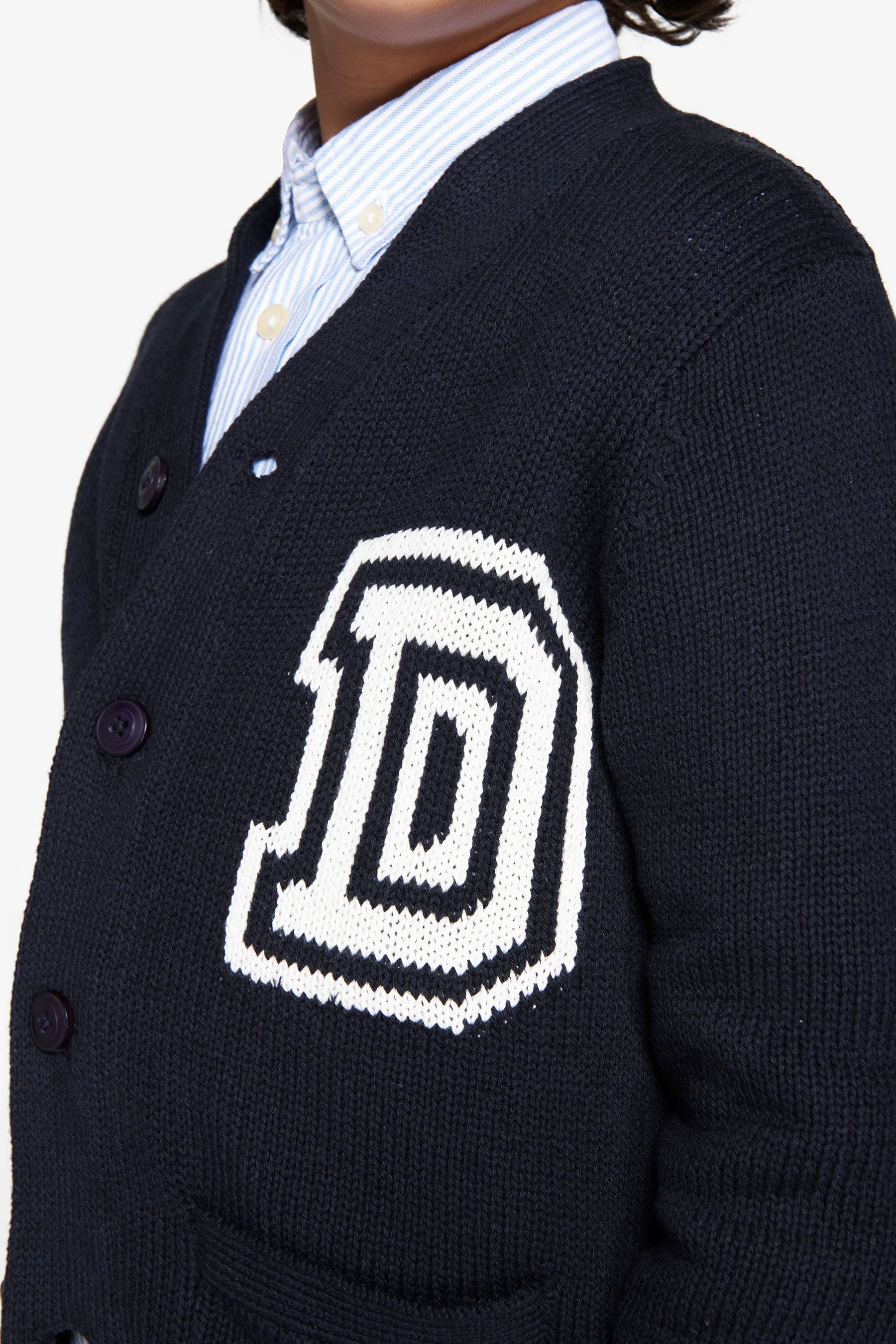 Cardigan scollo a V blu Kids-Dan John