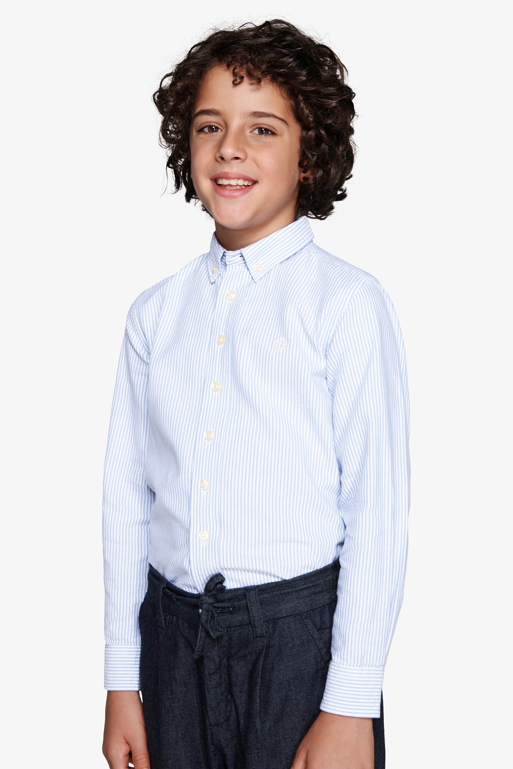 Camicia oxford a righe blu Kids-Dan John