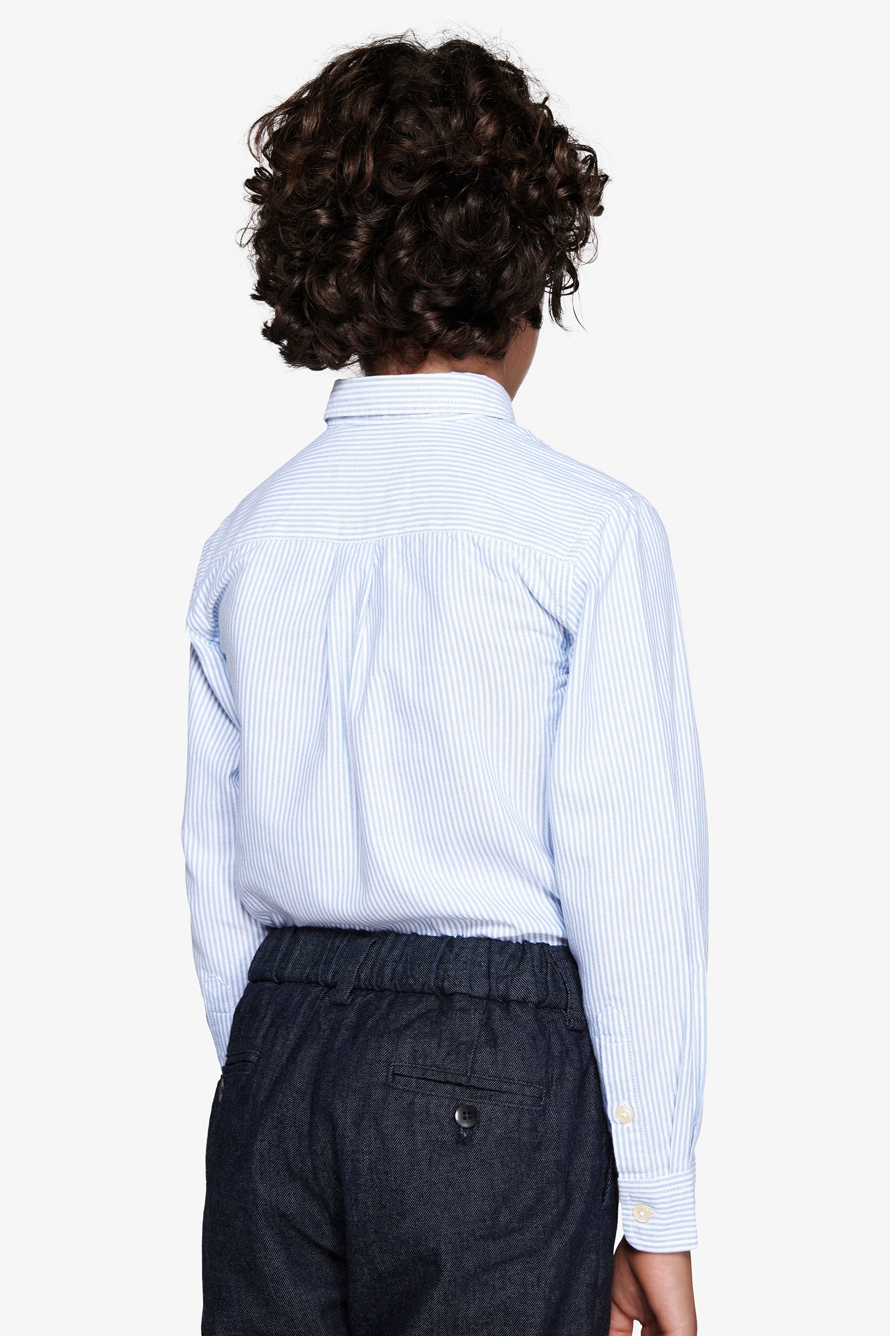 Camicia oxford a righe blu Kids-Dan John