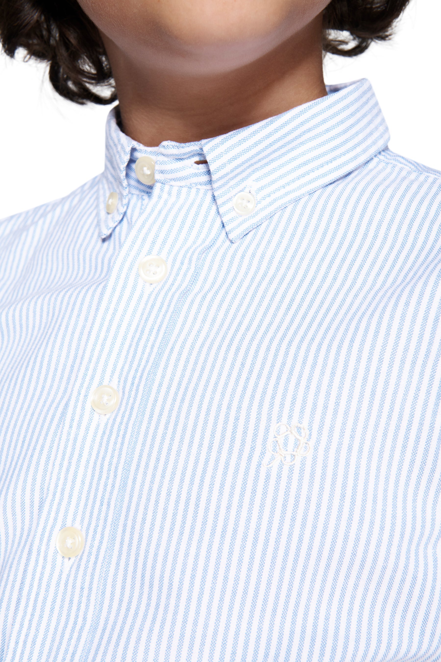 Camicia oxford a righe blu Kids-Dan John