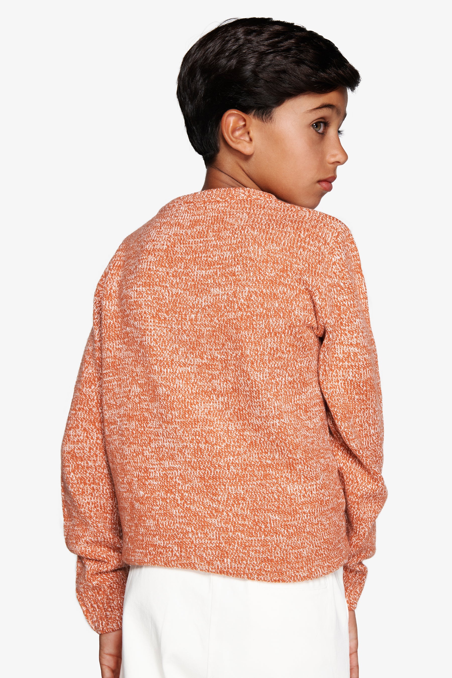 Maglia girocollo mouline' arancio Kids-Dan John