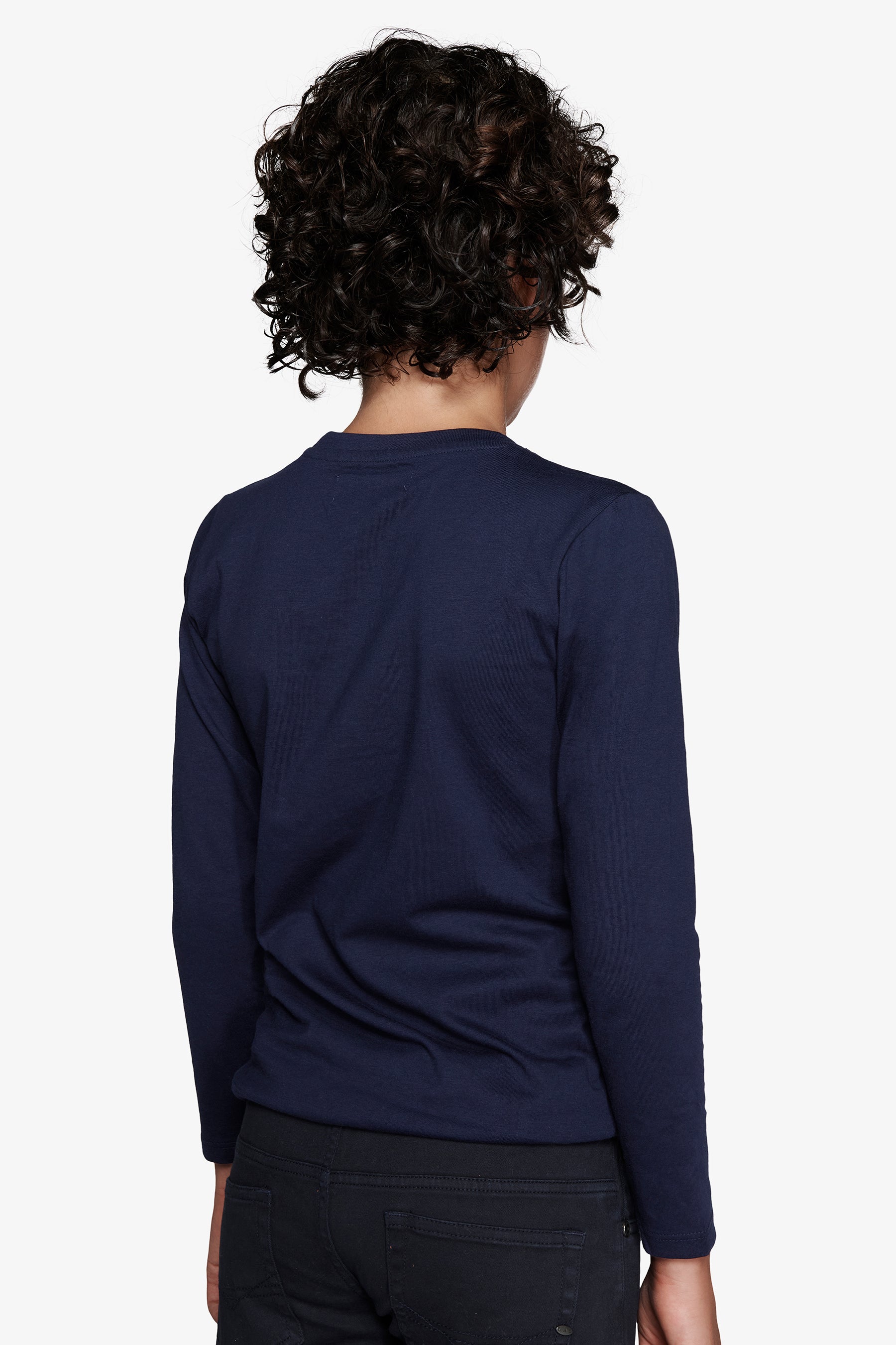 T-shirt con ricamo blu Kids-Dan John