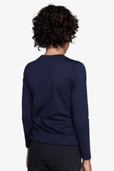 T-shirt con ricamo blu Kids-Dan John