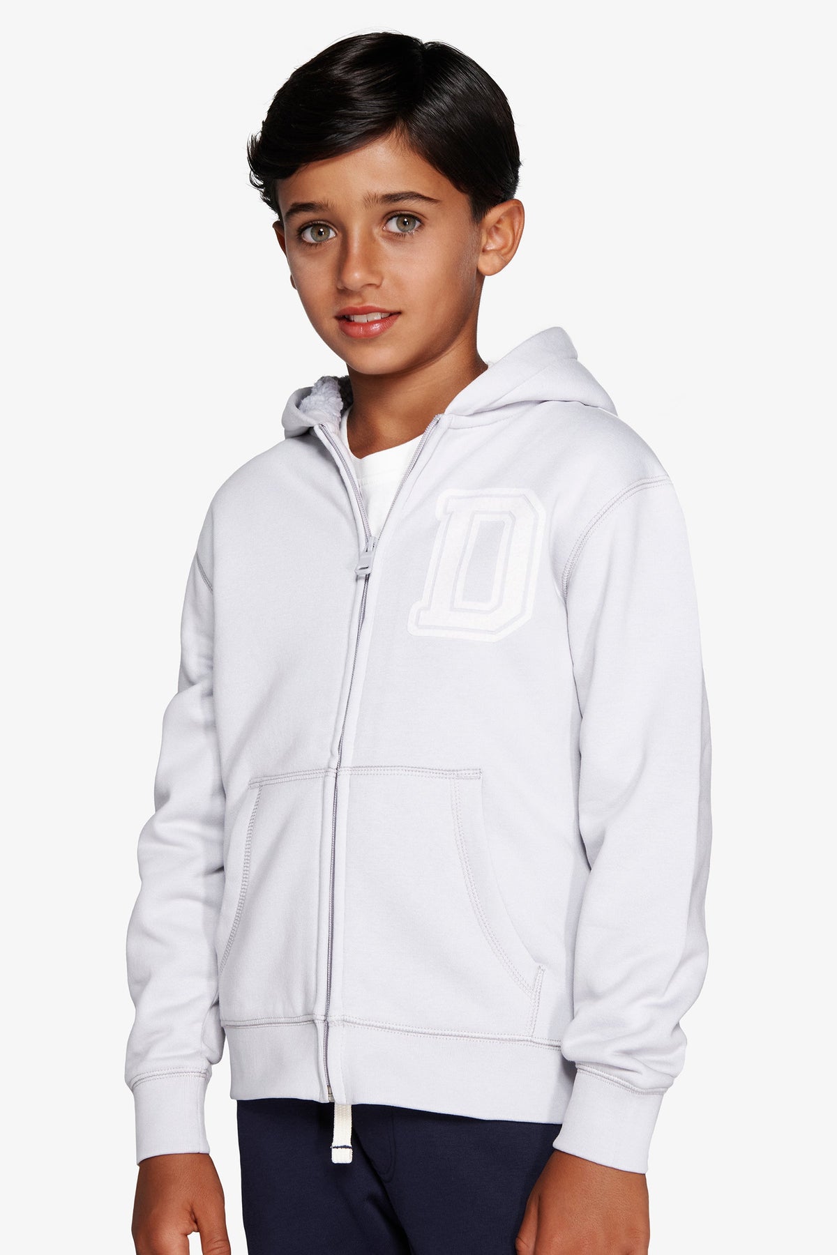 Felpa full zip cappuccio celeste Kids-Dan John