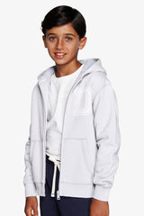 Felpa full zip cappuccio celeste Kids-Dan John