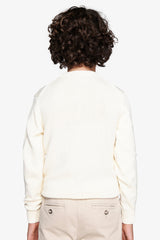 Maglia girocollo jacquard panna Kids-Dan John