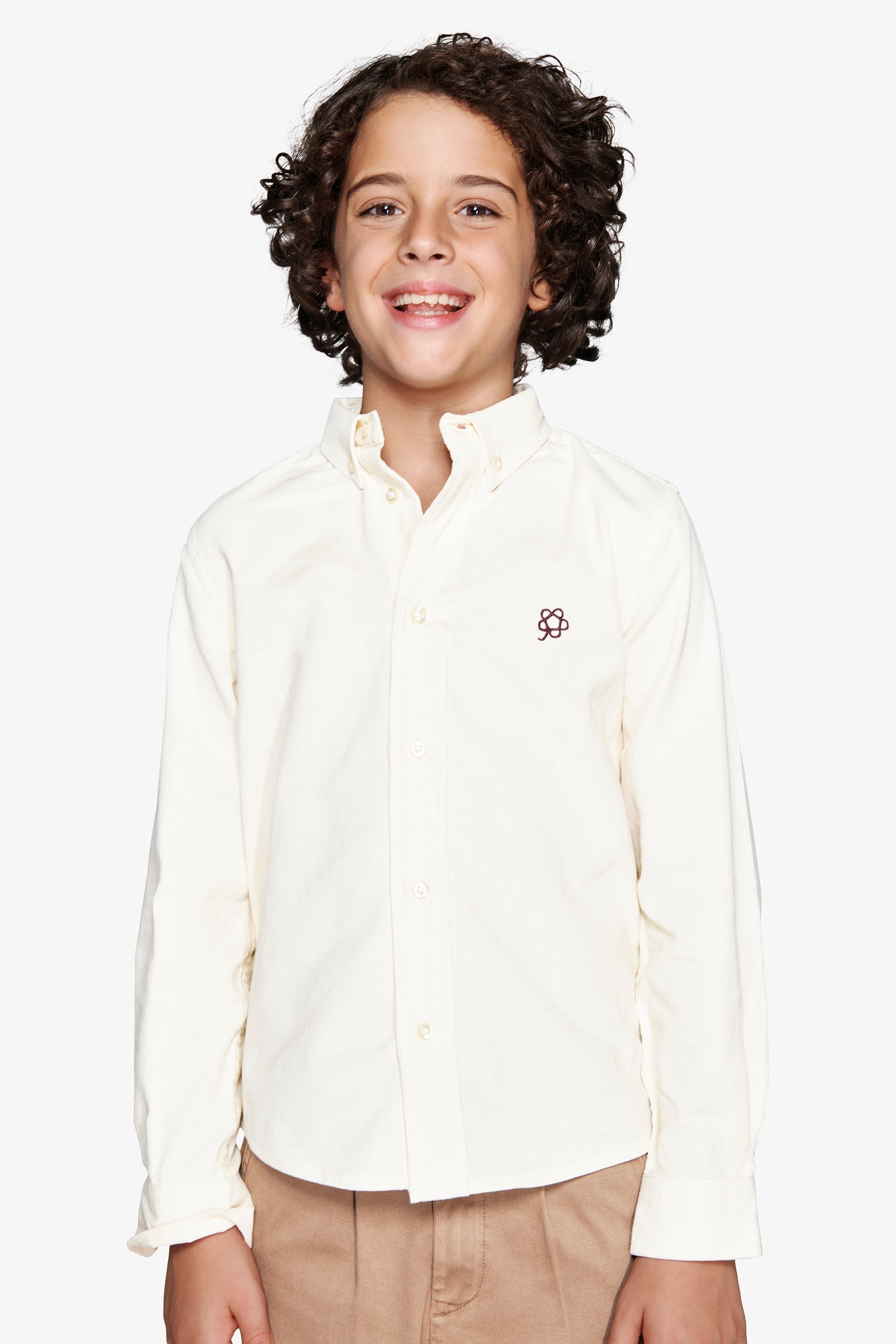 Camicia velluto panna Kids-Dan John