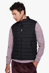 Gilet full zip trapuntato nero-Dan John
