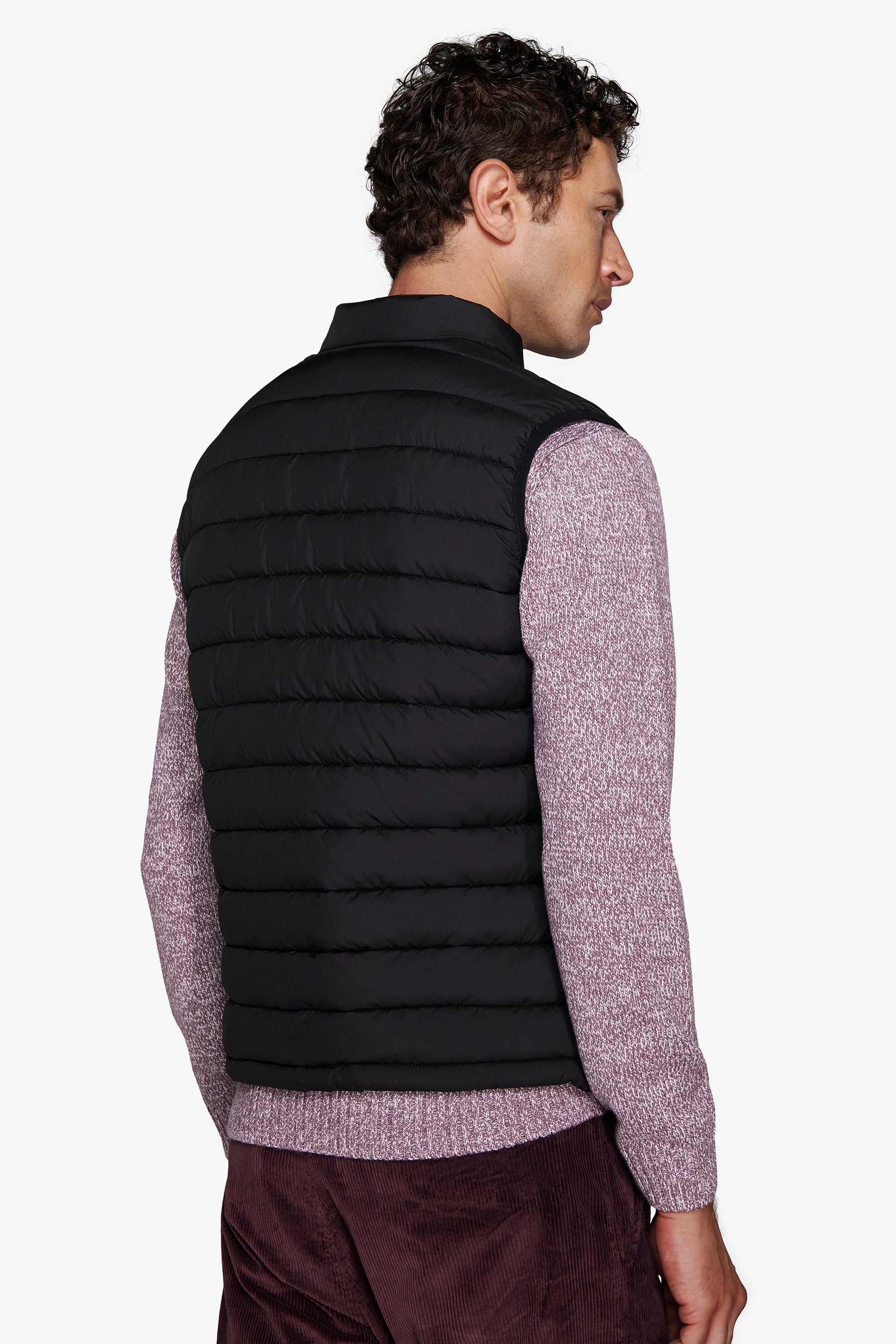 Gilet full zip trapuntato nero-Dan John