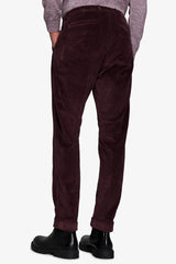 Pantaloni velluto millerighe bordeaux-Dan John