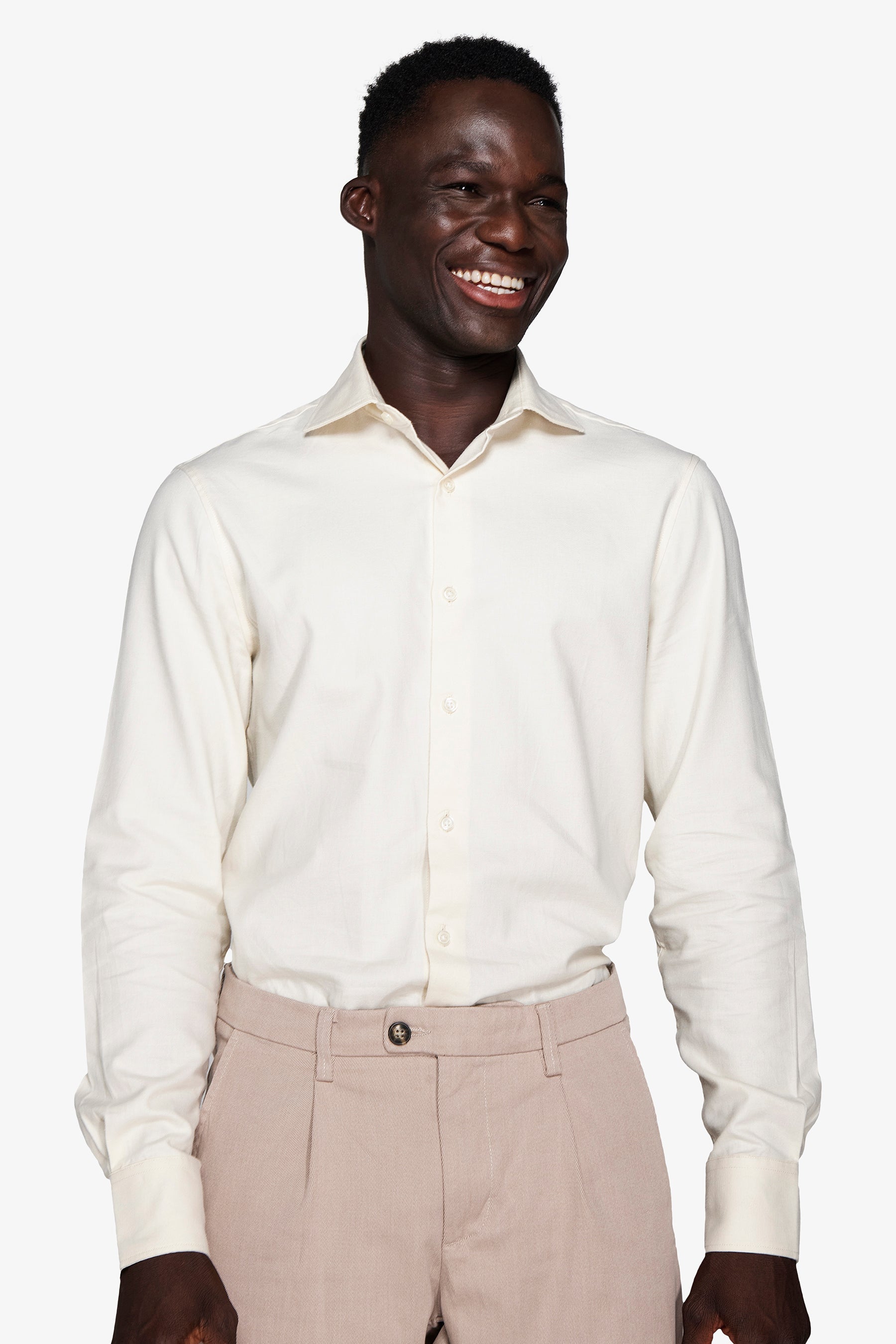 Camicia effetto flanella panna-Dan John