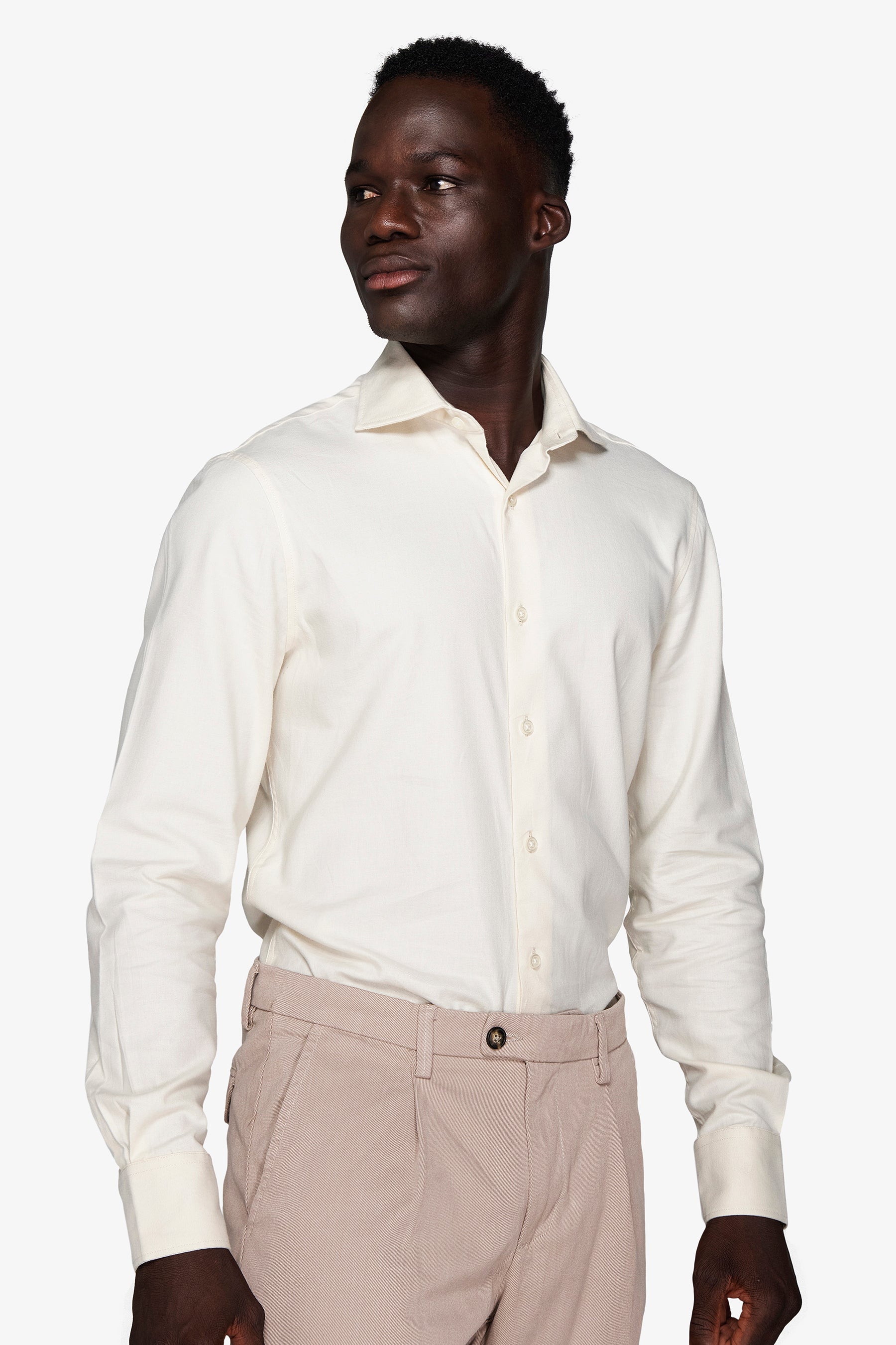 Camicia effetto flanella panna-Dan John