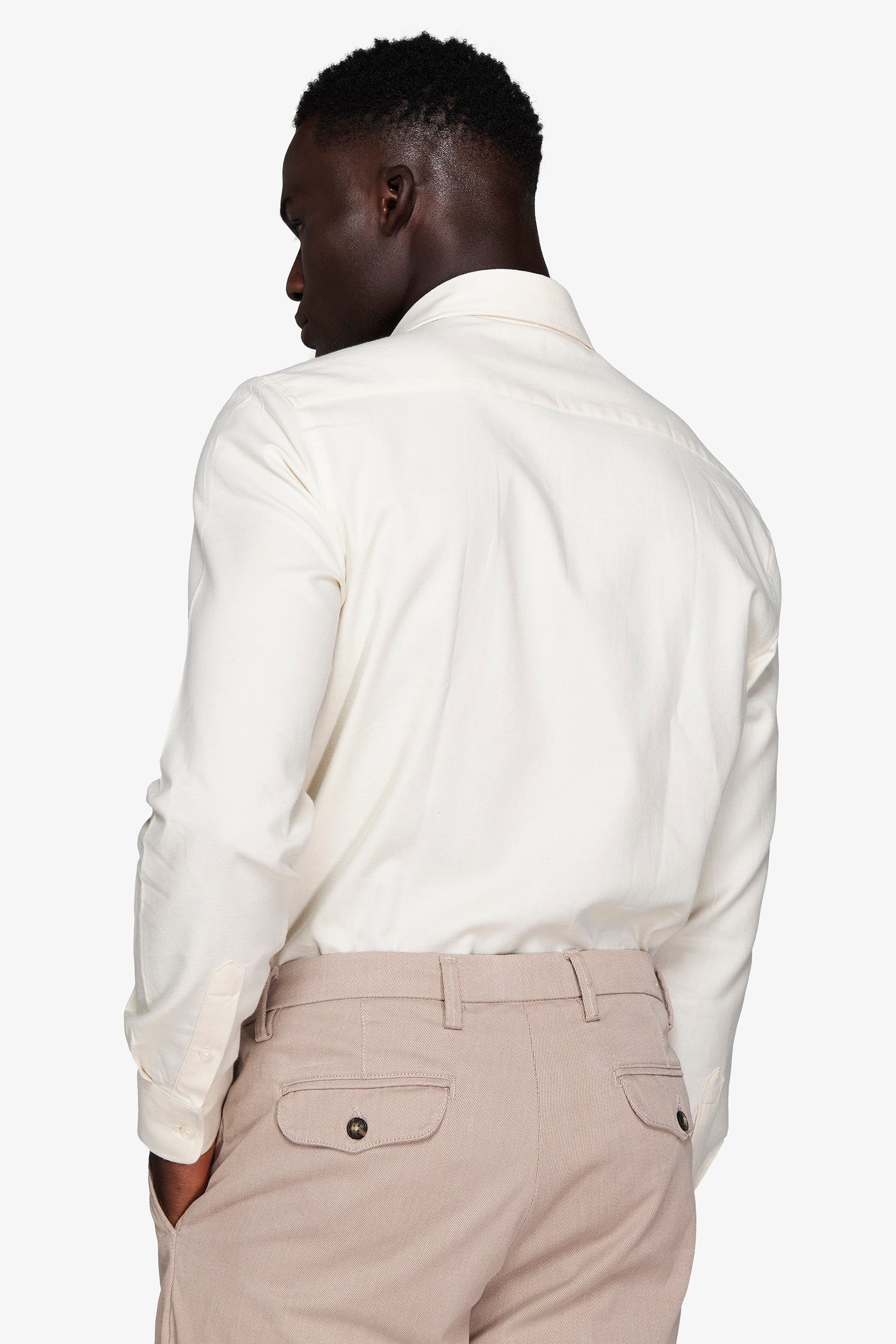 Camicia effetto flanella panna-Dan John