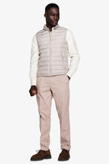 Gilet full zip trapuntato beige-Dan John