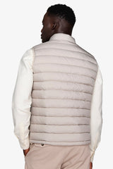Gilet full zip trapuntato beige-Dan John