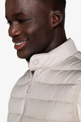 Gilet full zip trapuntato beige-Dan John