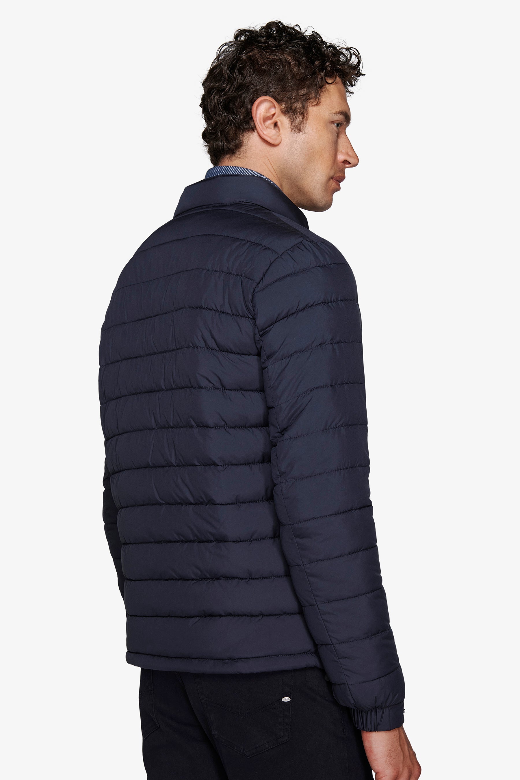 Piumino full zip trapuntato blu-Dan John