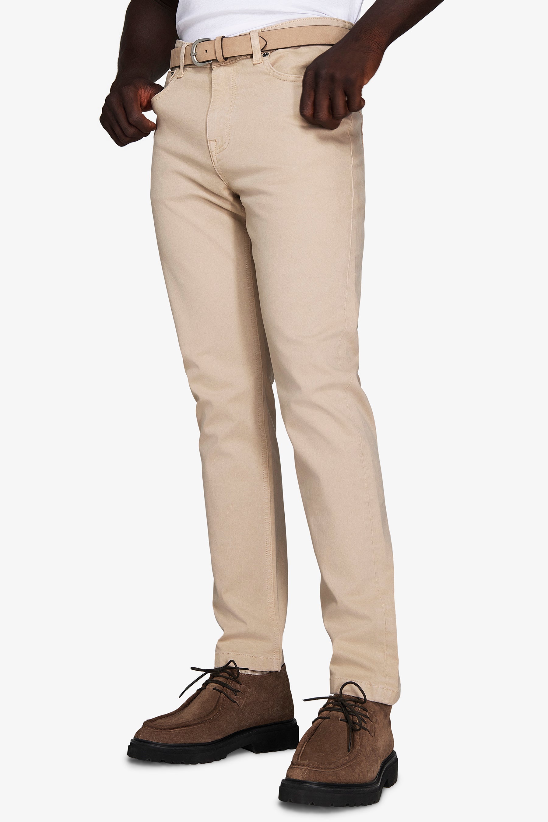 Pantaloni 5 tasche beige-Dan John