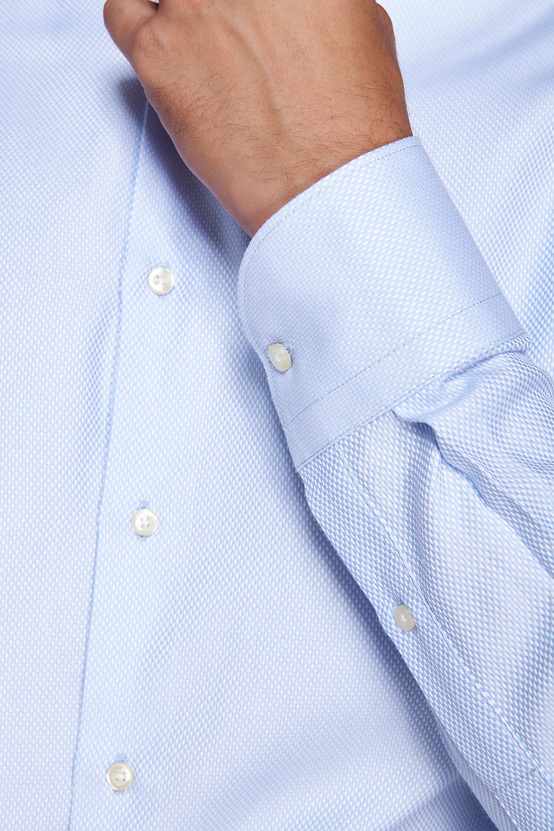 Camicia "la Picoco" operata celeste slim-Dan John