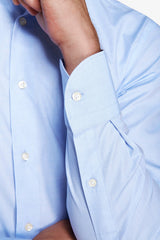 Camicia unita twill celeste slim-Dan John
