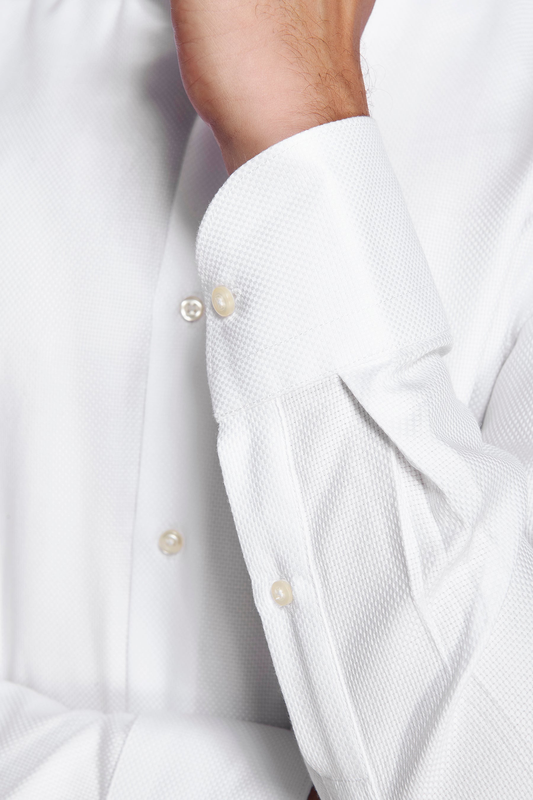 Camicia "la Picoco" operata bianca slim-Dan John