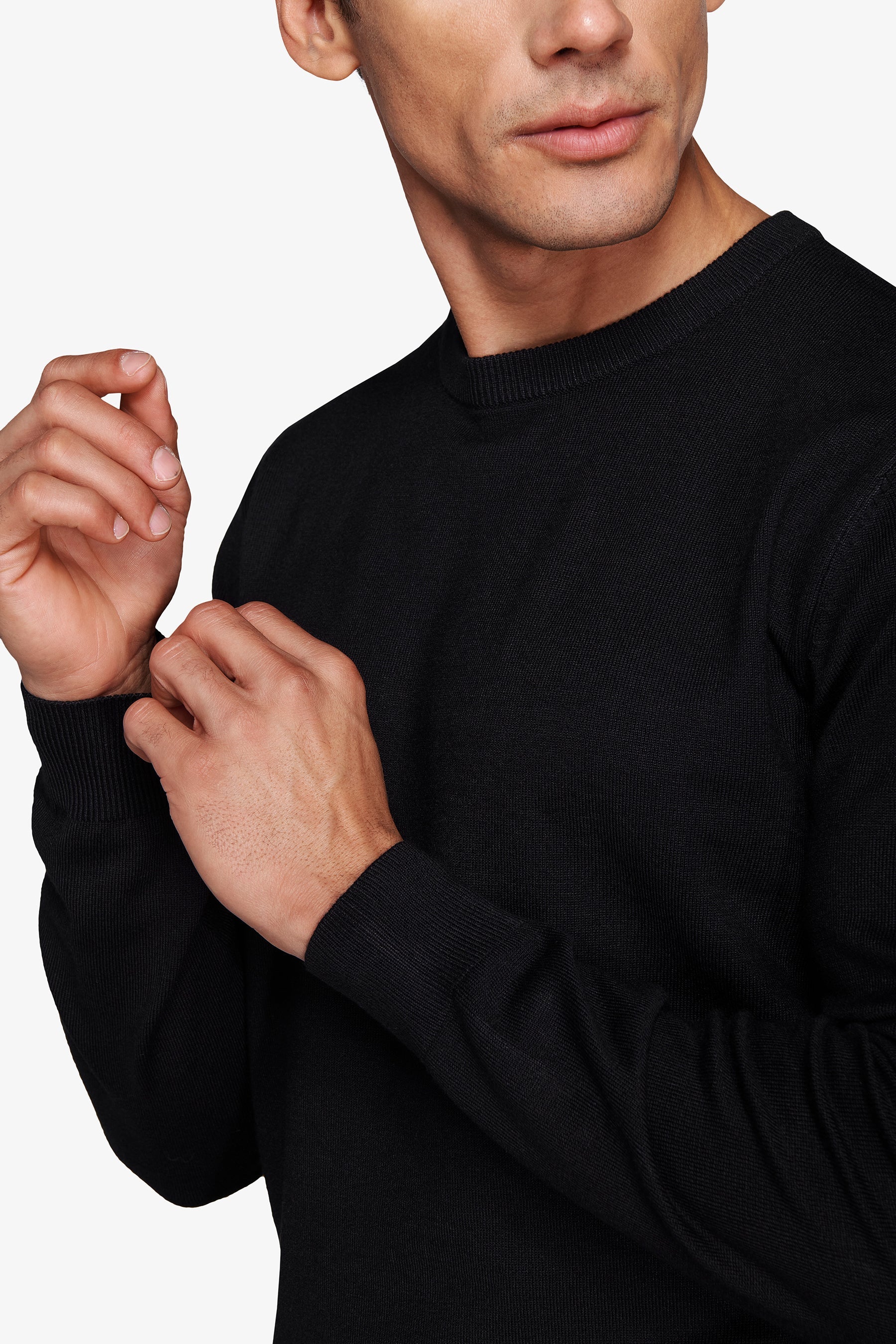 Maglia girocollo basic nero-Dan John