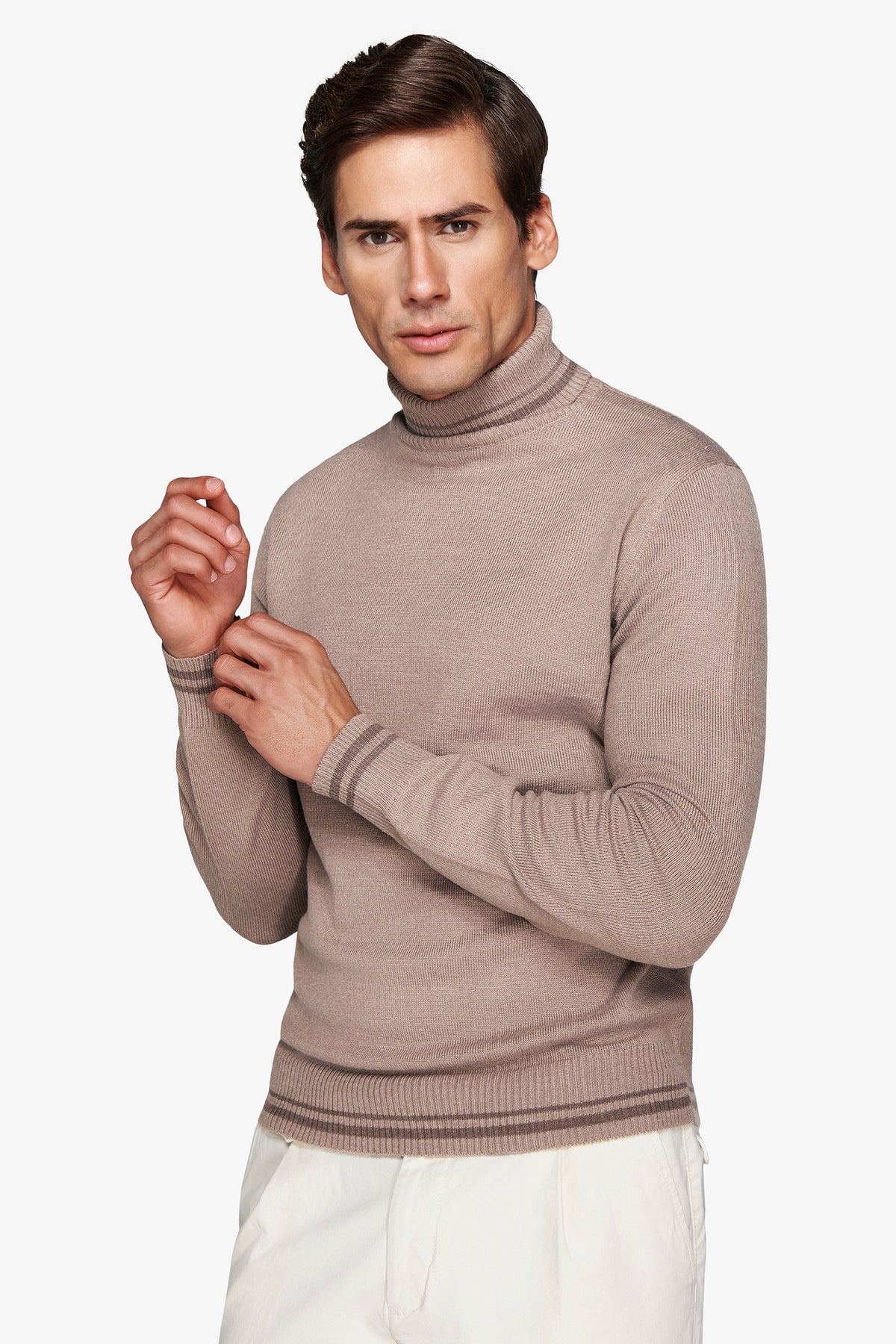 Maglia dolcevita lambswool tortora DNJ-Dan John