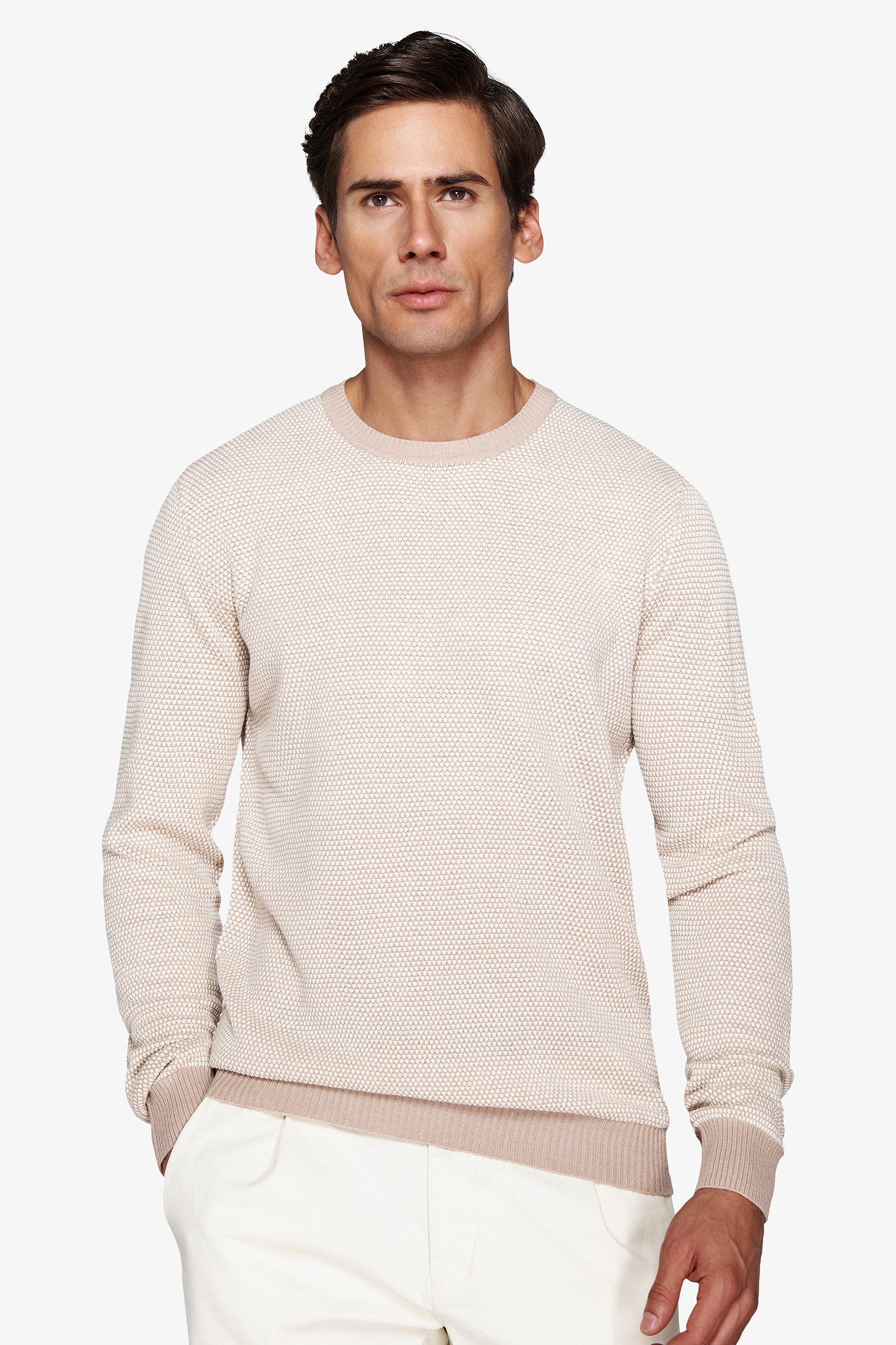 Maglia girocollo chicco riso bicolore corda-Dan John