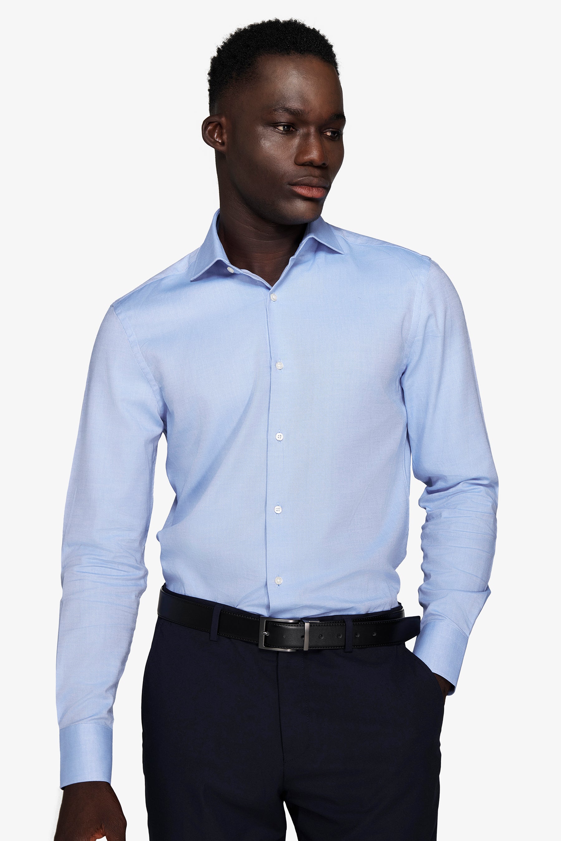 Camicia oxford azzurra slim-Dan John