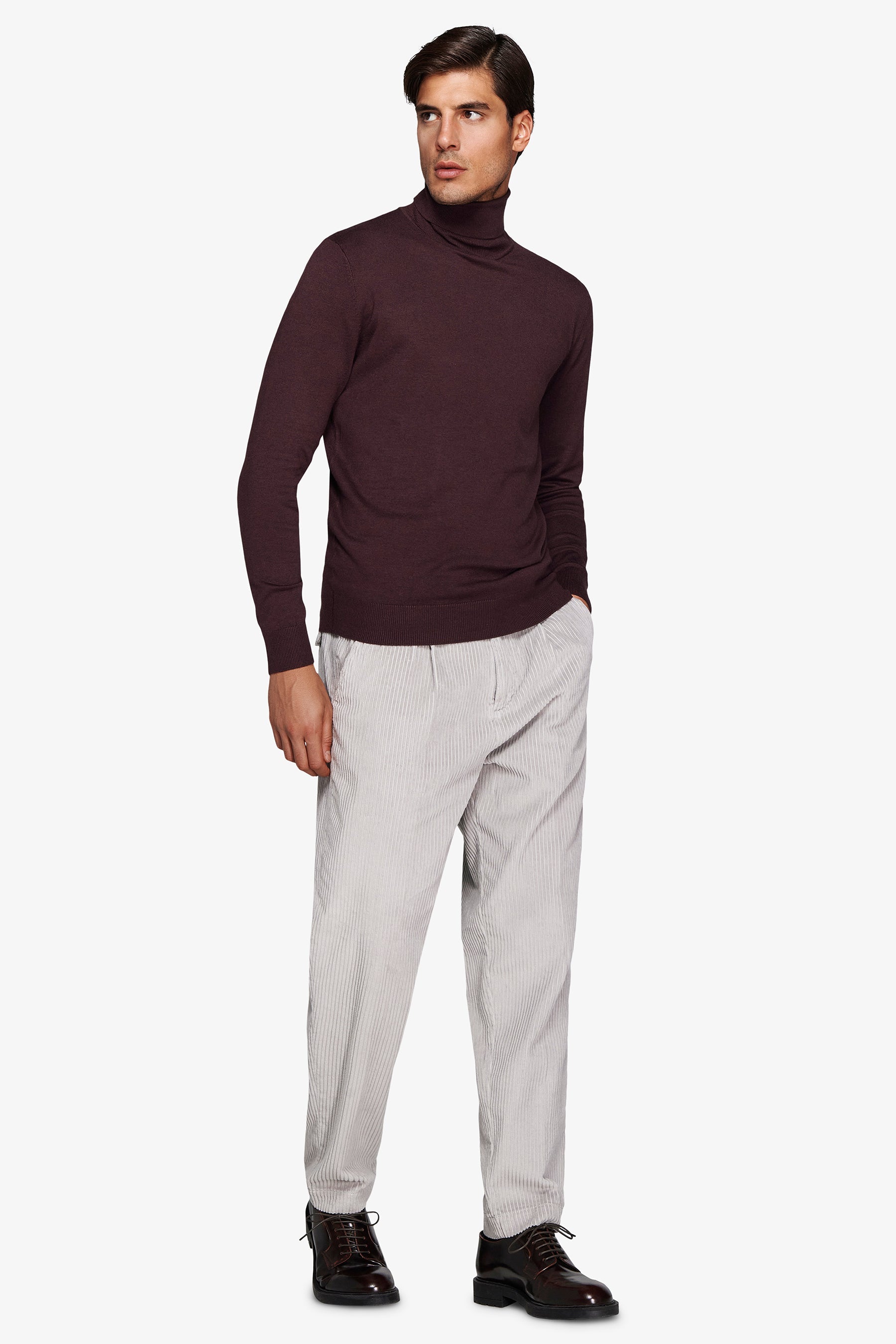 Maglia dolcevita basic bordeaux-Dan John