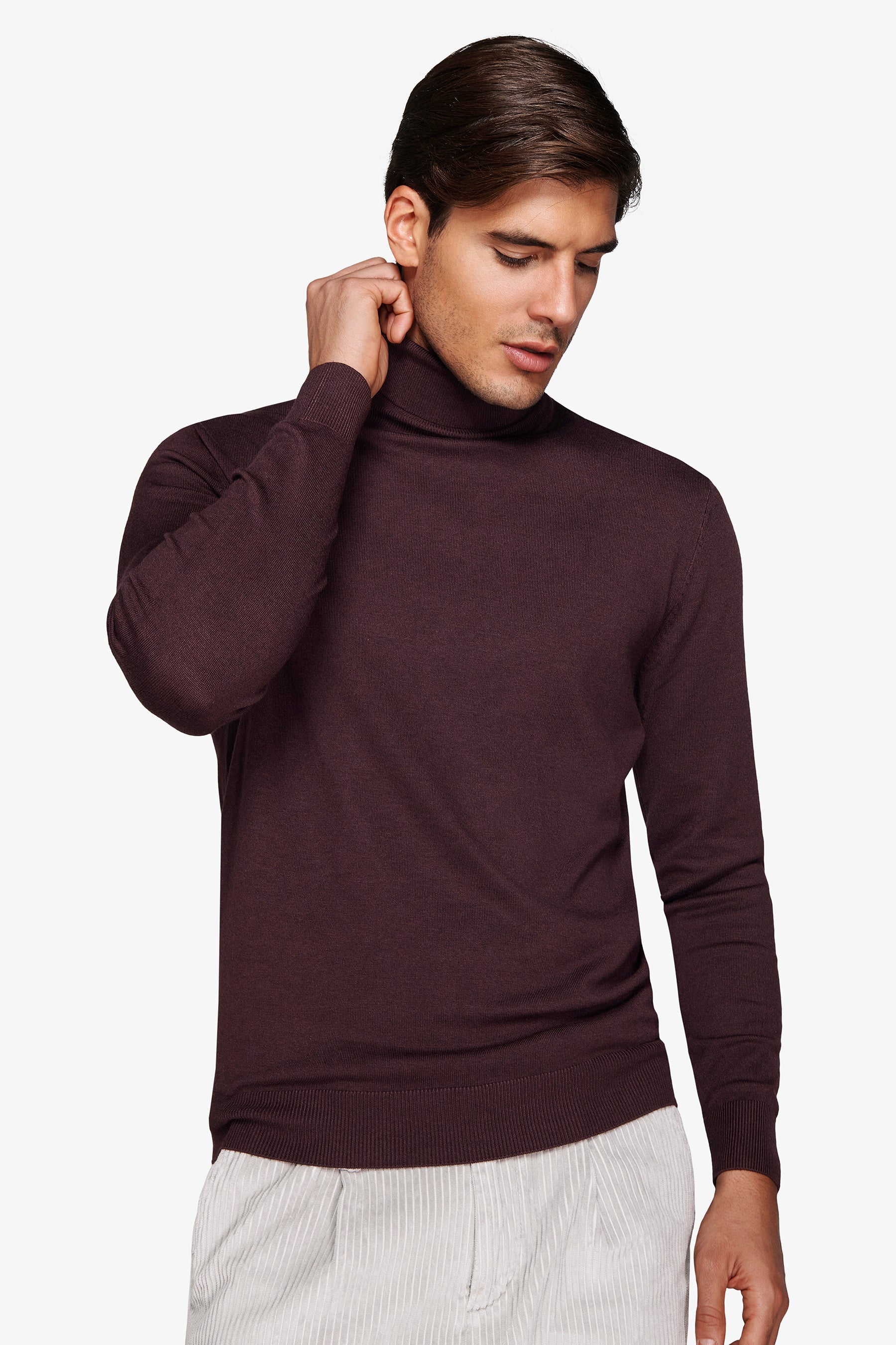 Maglia dolcevita basic bordeaux-Dan John