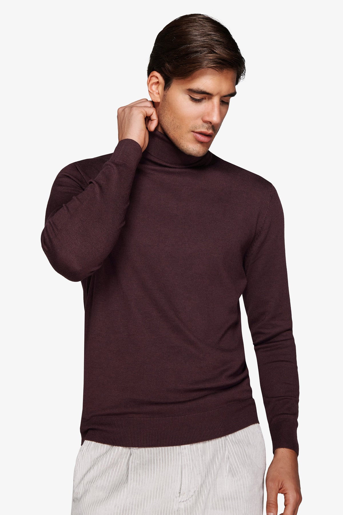 Maglia dolcevita basic bordeaux-Dan John
