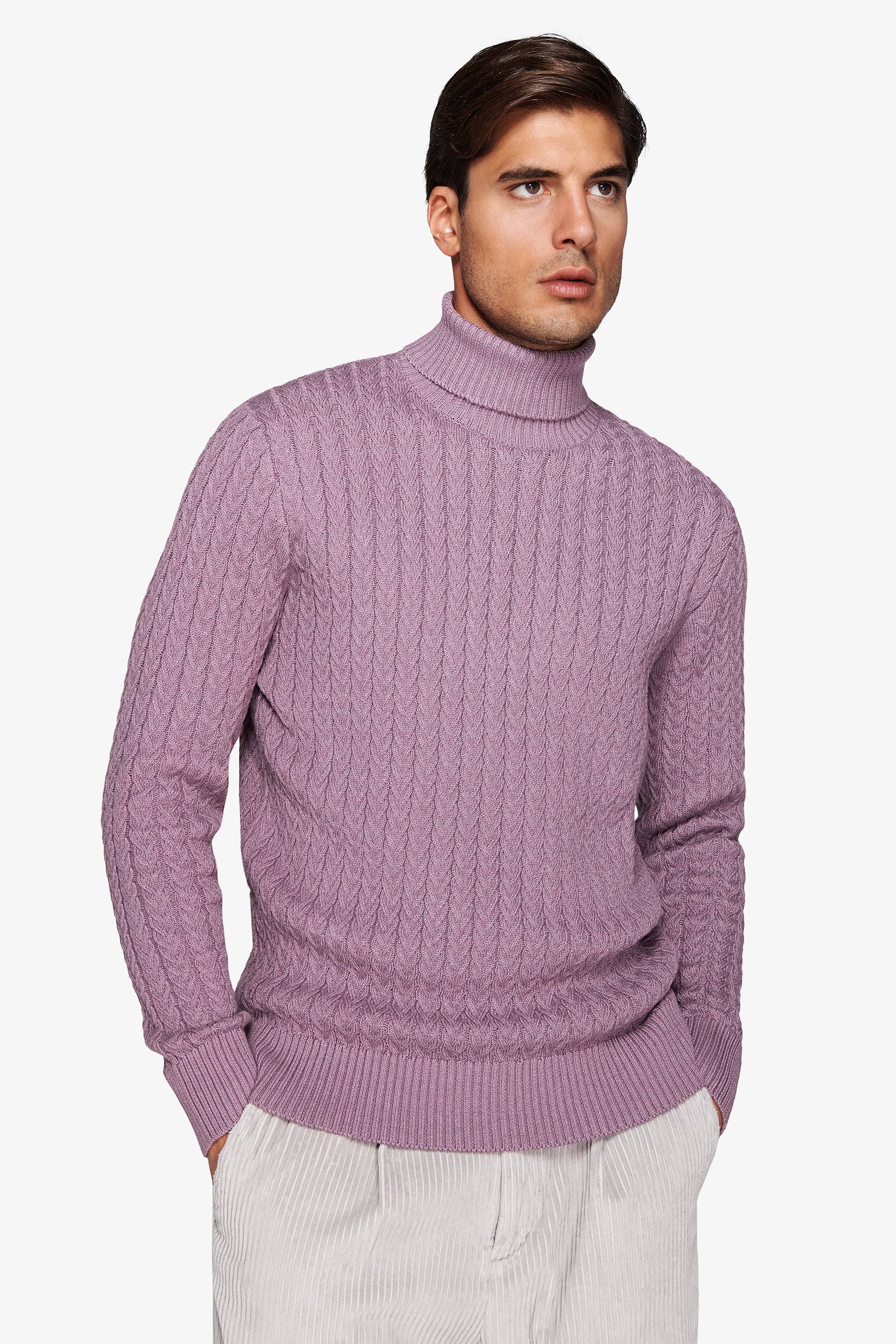 Maglia dolcevita a trecce cipolla-Dan John