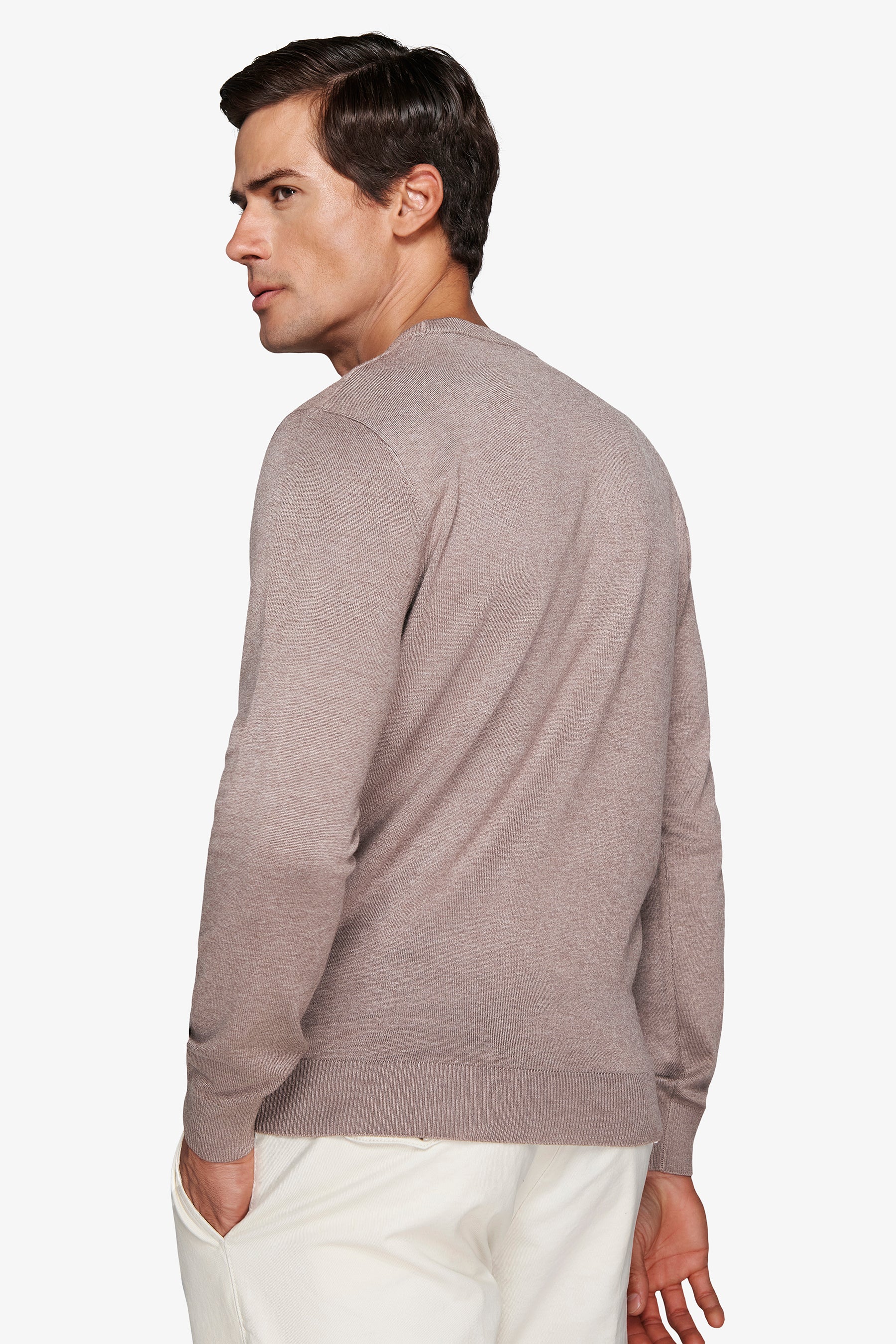 Maglia girocollo basic tortora-Dan John