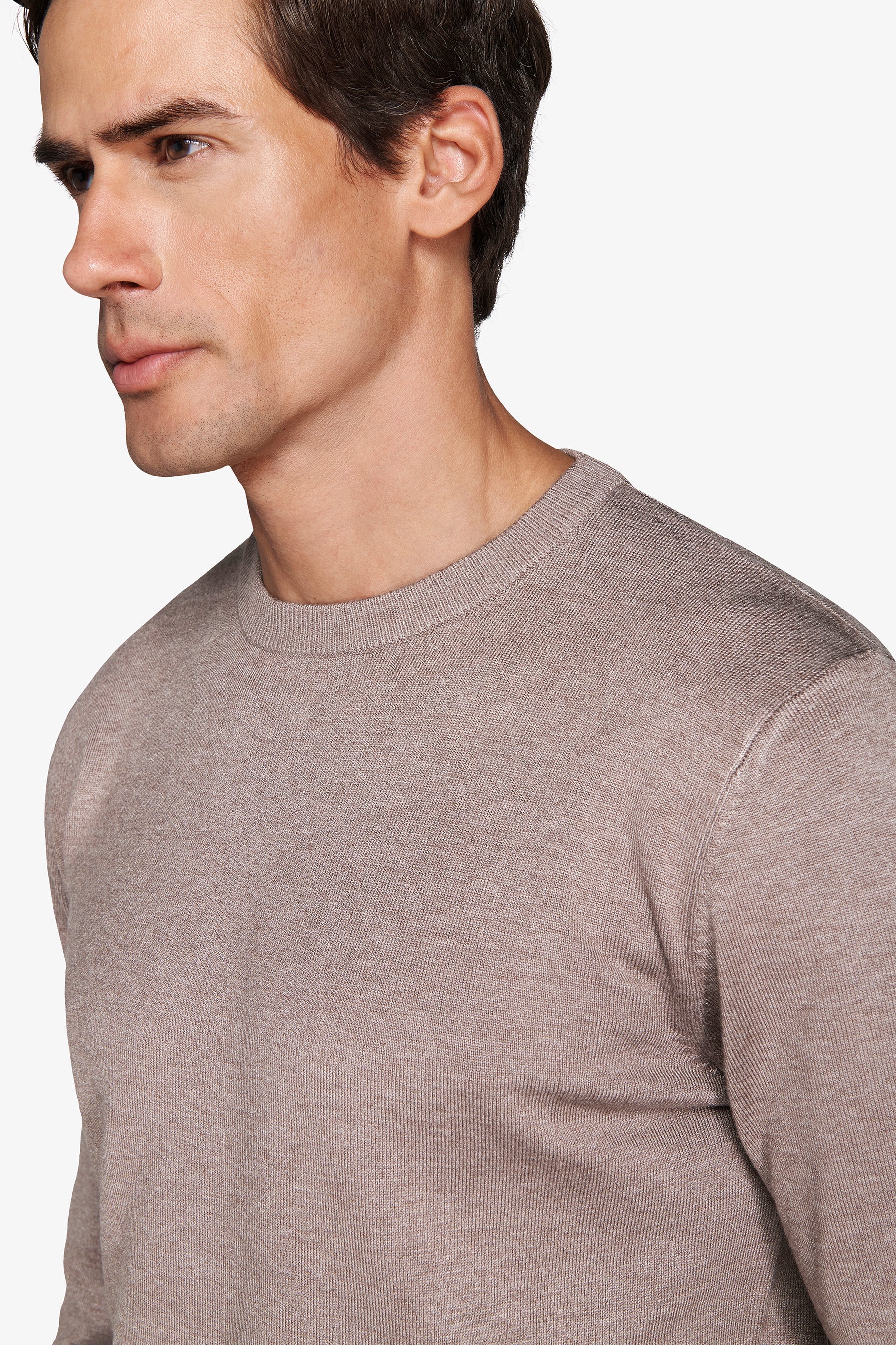 Maglia girocollo basic tortora-Dan John