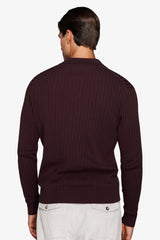 Polo in maglia costa piatta bordeaux-Dan John