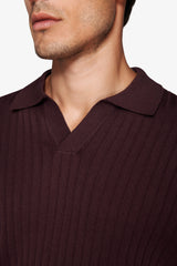 Polo in maglia costa piatta bordeaux-Dan John