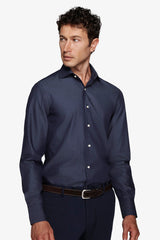 Camicia gabardina effetto denim slim-Dan John